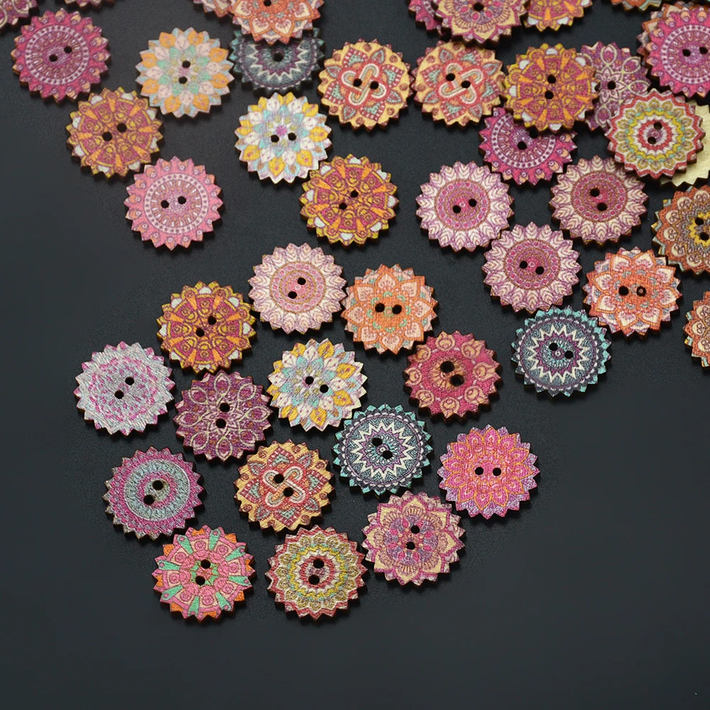 100 шт. деревянные пуговицы 20 25 мм|Пуговицы| |