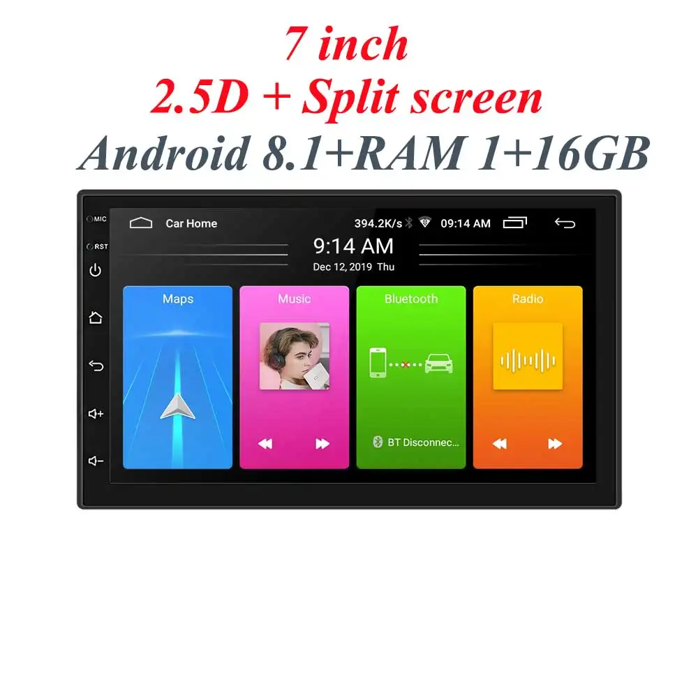 2.5d Android 8,1 автомобильное радио стерео gps навигация Bluetooth wifi Универсальный 7 ''2din 2.5D ips автомобильное радио стерео четырехъядерный мультимедиа - Цвет: 2.5d