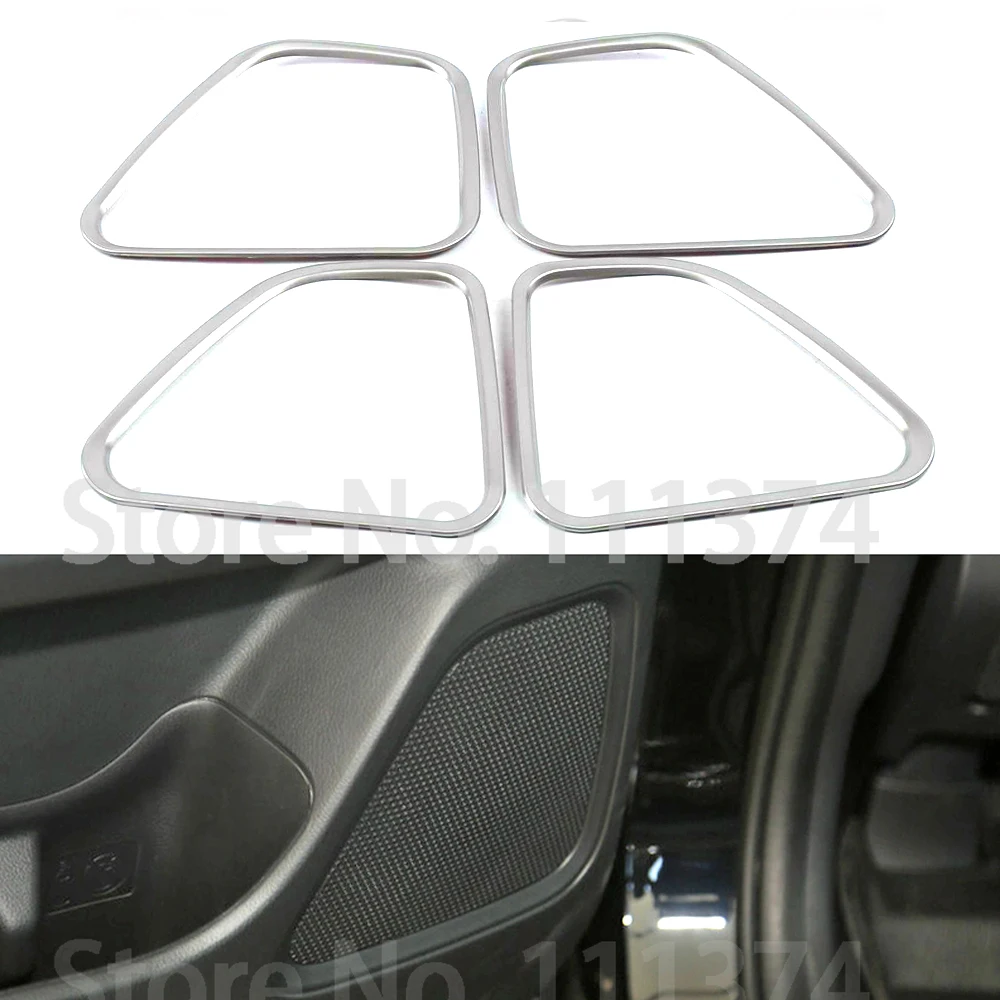 

Chrome For Mitsubishi Outlander 2014 2015 2016 2017 2018 Inner Door Stereo Speaker Audio Sound Decorative Frame lamp Cover