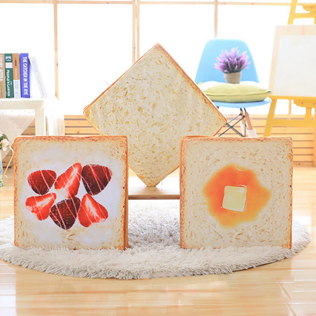 Подушка для сиденья 40x40 см креативная подушка тостов ломтиков хлеба имитация