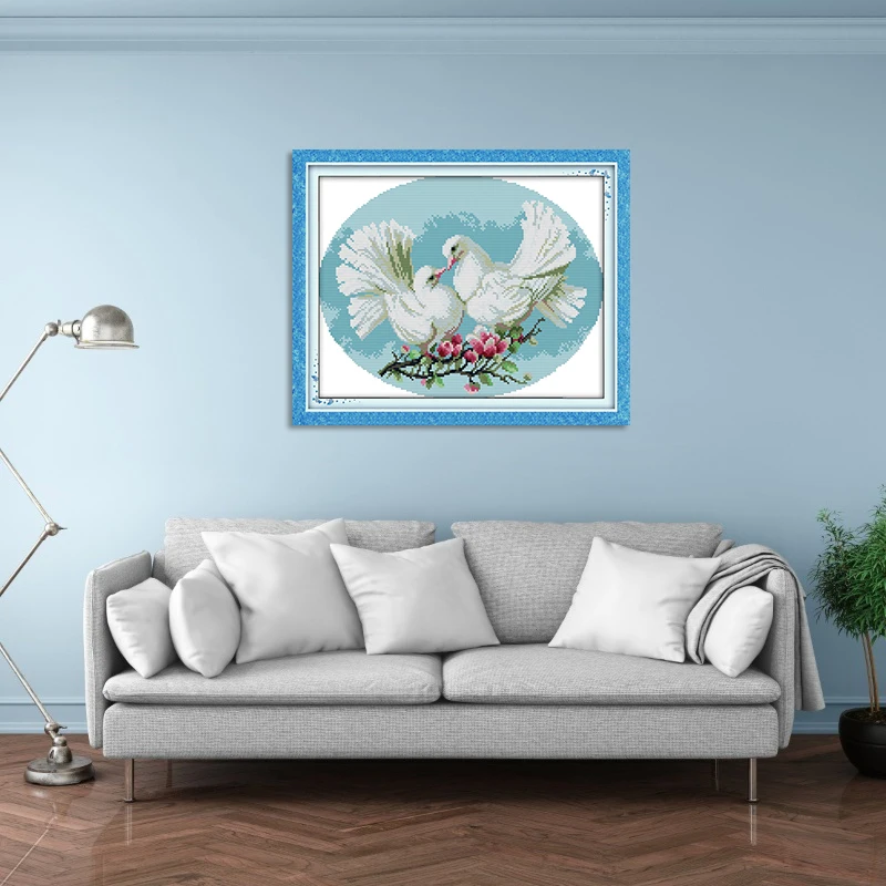 Наборы для вышивания с изображением голубей Dmc 14ct 11ct | Дом и сад