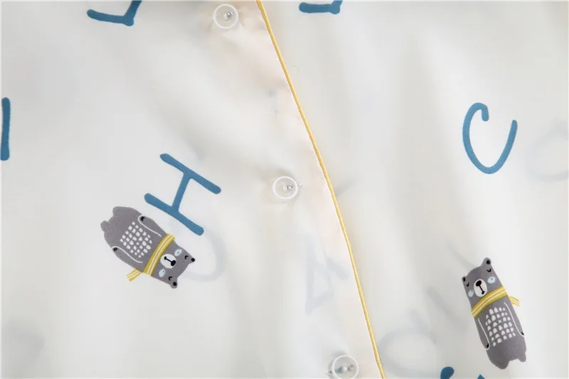 Создание с короткими рукавами шелковые брюки рисунком героев из мультфильмов