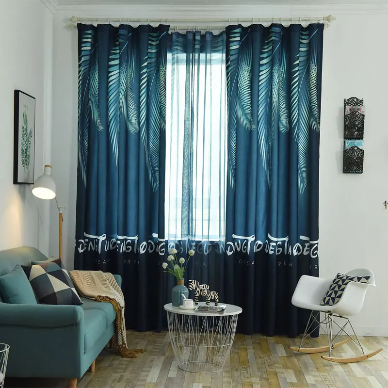 Европейский современный стиль лист печати шторы для гостиной Тюль римские новой