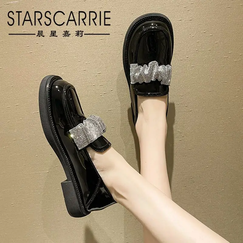 

Туфли женские кожаные в британском стиле, маленькие удобные дышащие лоферы, с круглым носком, весна 2021