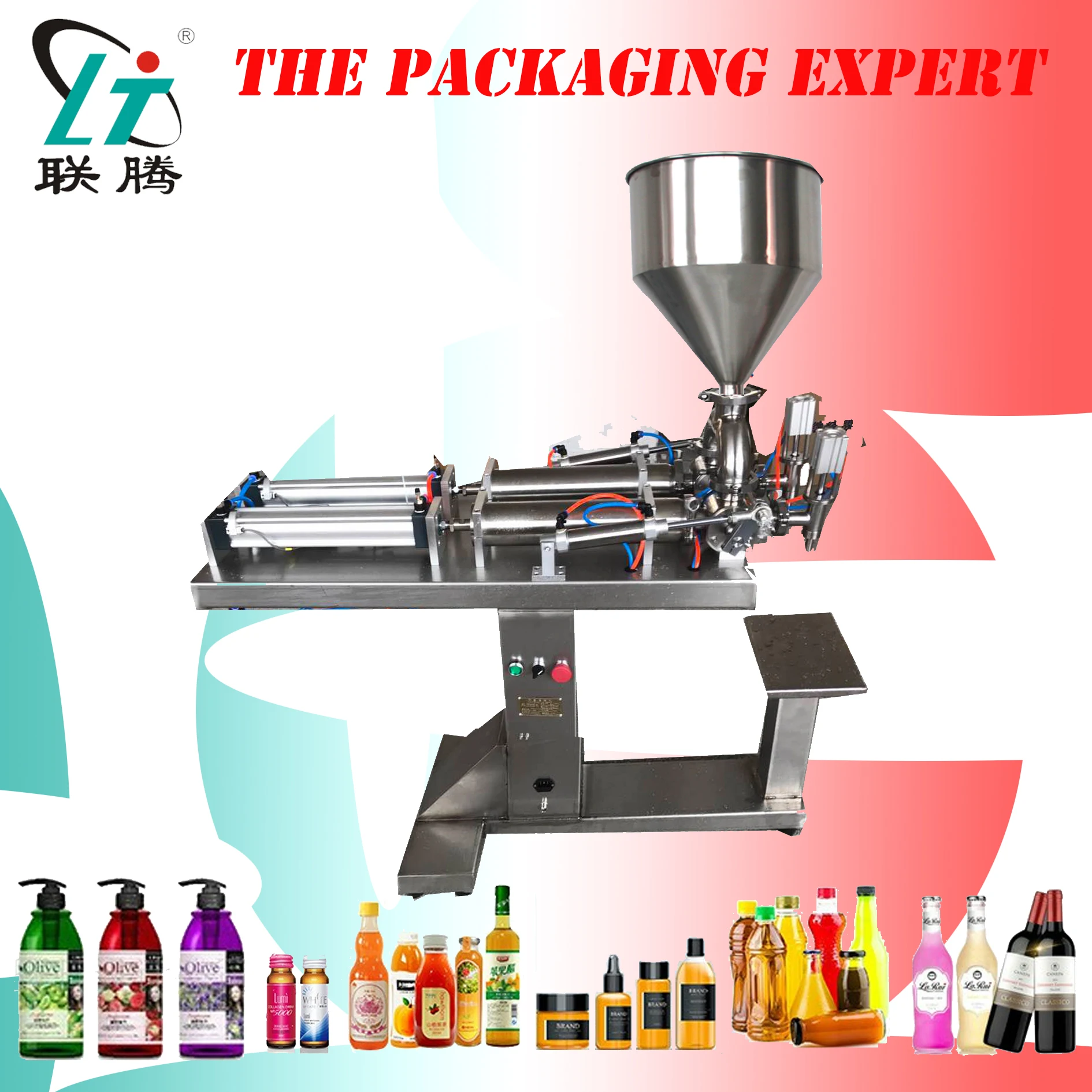 

Paste Filling Machine Double Heads With Stand Filler Shampoo Lotion Cream Yoghourt Honey Juice Sauce Jam Gel Free Shipping