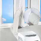 Оконное уплотнение AirLock для портативного кондиционера, 400 см Гибкая тканевая уплотнительная пластина, оконное уплотнение с молнией и клеем