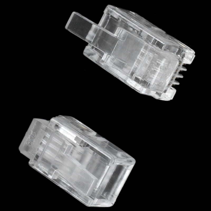 

Clear plastic 30 pcs 4P4C connector RJ9 phone adapter