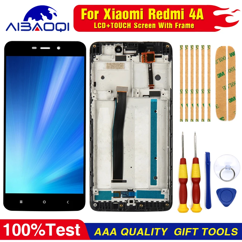 

AiBaoQi для Xiaomi Redmi 4A ЖК-дисплей и сенсорный экран дигитайзер с рамкой ЖК-дисплей экран Запасные части + инструменты для разборки
