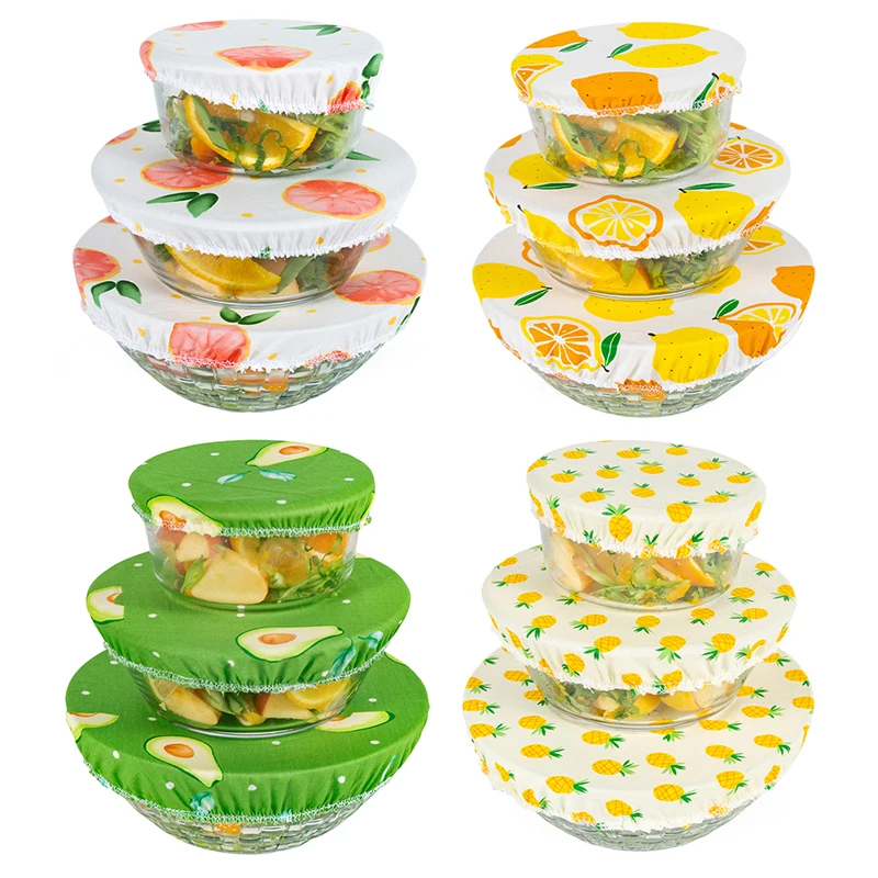 

3 PCs Reusable Fresh Keeping Food Wraps Eco-Friendly Reusable Keep Food Cover Kitchen Fresh-keeping Cloth Kitchen Accessories