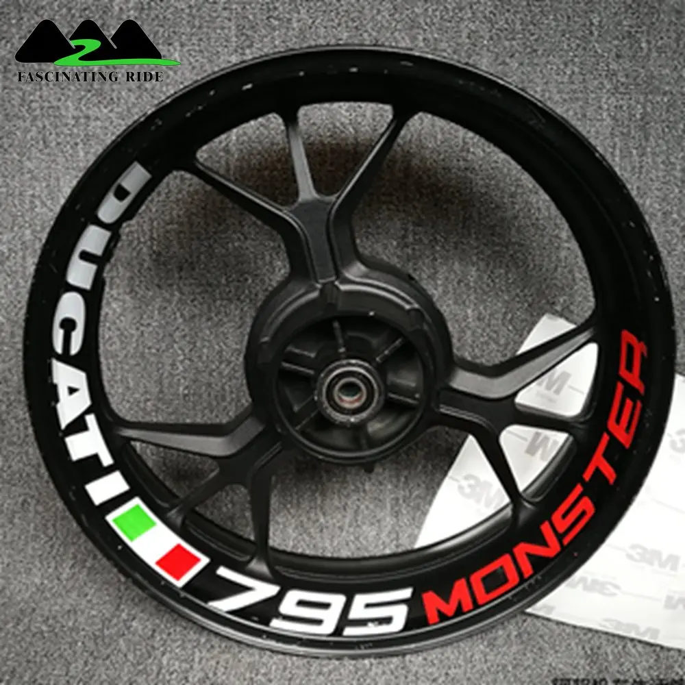 795 Применимый для поездок на мотоцикле Ducati 796/696/795/821/848/899/899/1200/1199/1299 Monster в байкерском стиле из водонепроницаемого материала светоотражающего стикера - Цвет: 795