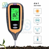 4 in 1 digital ph meter soil moisture monitor temperature sunlight tester with blacklight for garden plants farming