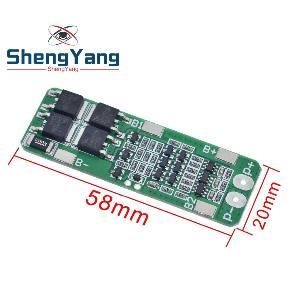 3S 20A литий-ионная литиевая батарея 18650 зарядное устройство PCB плата защиты BMS для сверлильного мотора 12,6 в Lipo ячеечный модуль 64x20x3,4 мм