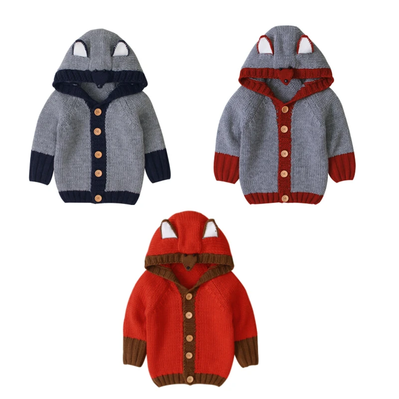 Вязаный кардиган для маленьких мальчиков и девочек зима 2019 теплые свитера