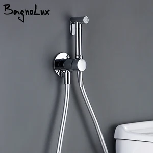 chrome plated brass hand held wall mounted hybrid hot and cold water with stand bathroom kitchen toilet faucet bidet sprayer free global shipping