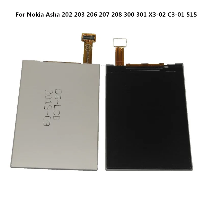 Azqqlbw 10 шт./лот для Nokia Asha 202 203 206 207 208 300 301 ЖК дисплей с двумя слотами sim карт и лента 3