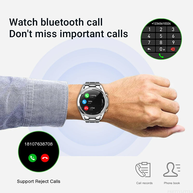 

LIGE 2020 New Smart Watch Heart Rate Blood Pressure Monitor Bluetooth Call Men Watch IP67 Waterproof Smartwatch for Android iOS