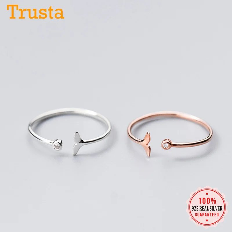 Женское Открытое кольцо с хвостом русалки из серебра 100% пробы|Кольца| |