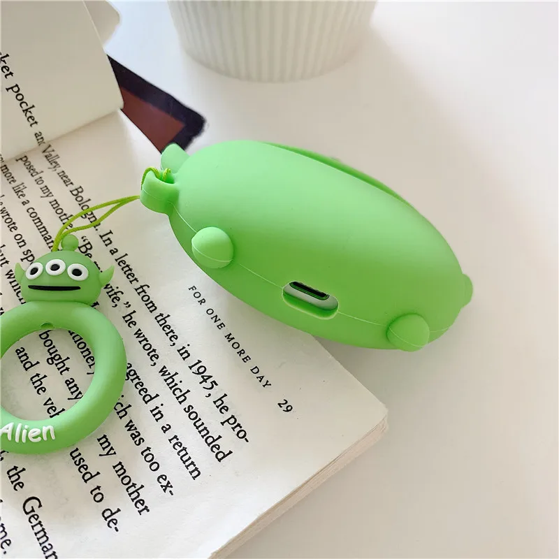 Силиконовые История игрушек мультфильма инопланетяне корпусы гарнитурные для Apple Airpods 1/2 Милая защита Bluetooth наушники крышка аксессуары для кожи