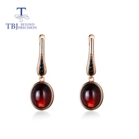 tbj new dark red garnet clasp earring oval 810mm 7ct mozambique garnet gemstone fine jewelry 925 sterling silver rose gold