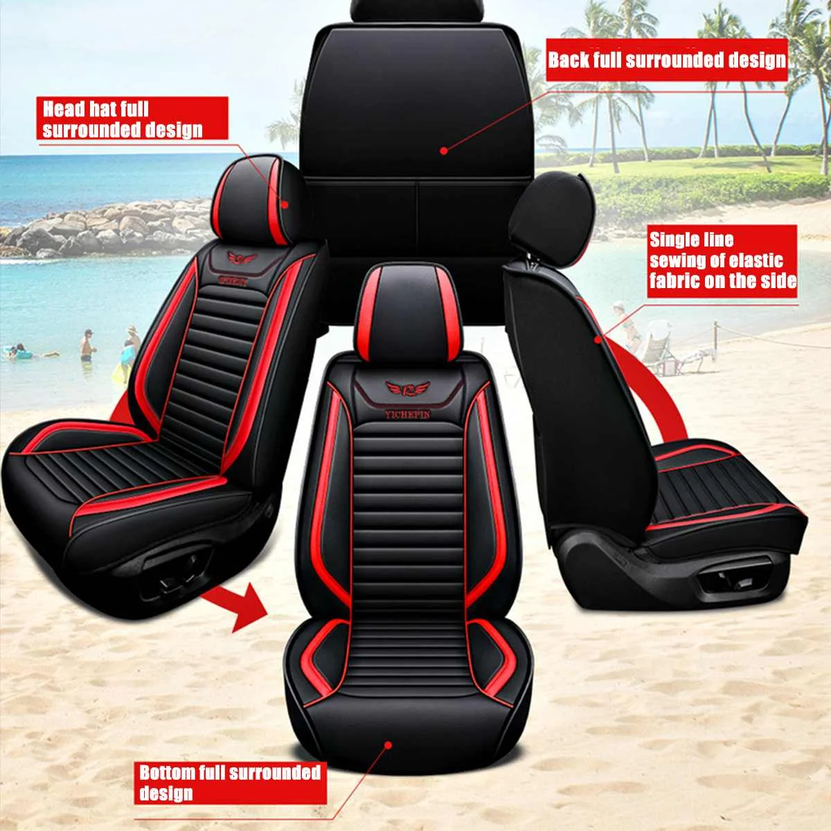 

PU Leather Universal Car Seat Covers Car Seat Decoration Rear Front Auto Seat Cover Mat Automobiles Seat Covers Protector