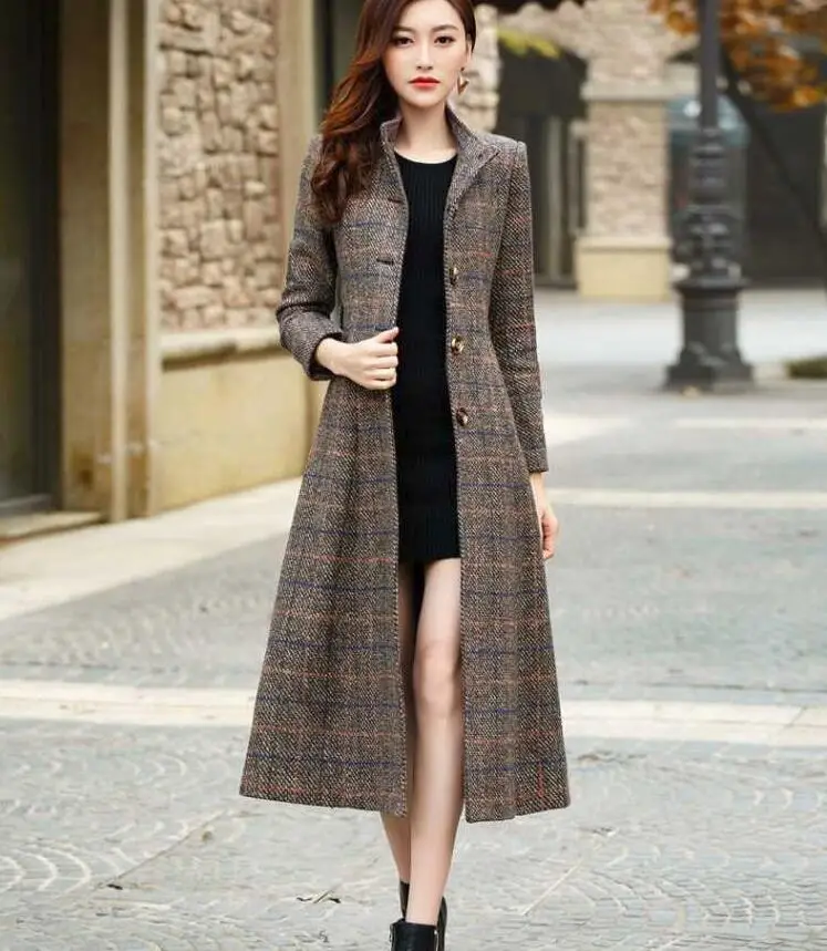 3XL chaqueta mujer длинное шерстяное пальто осень зима элегантное офисное зимнее casaco