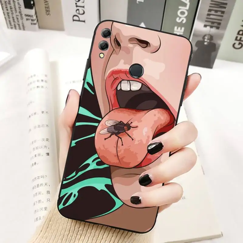 TOPLBPCS сексуальный женский красный губы горячая девушка чехол для телефона Huawei Honor