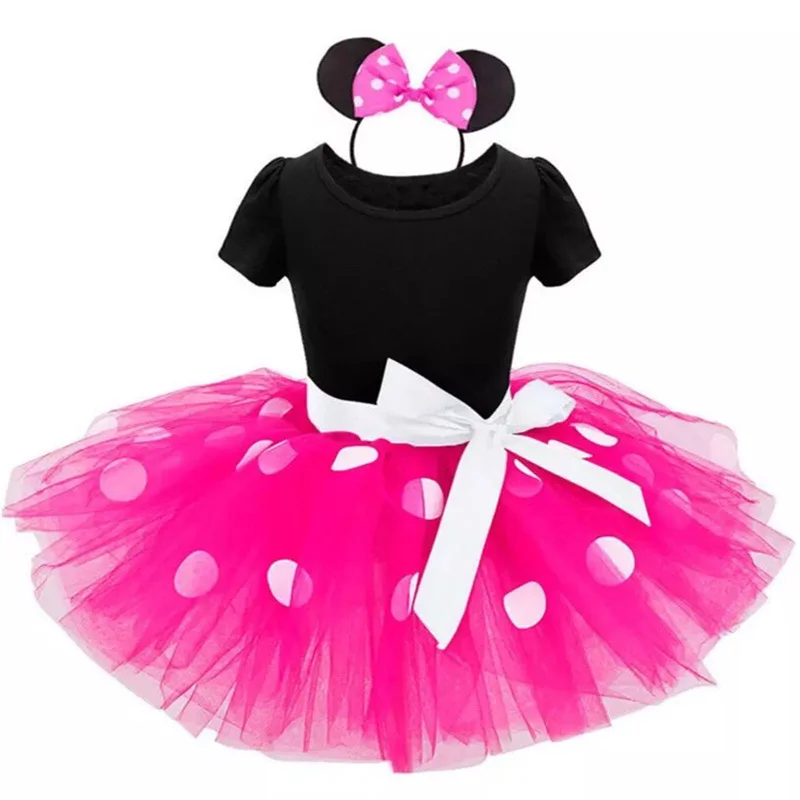 Dress 1 Hot Pink Необычные 1 год, платье для дня рождения на Пасху Косплэй платье с Минни Маус вверх Костюм для детей для маленьких девочек Костюмы для детей от 2 до 6 лет, одежда - Цвет: Dress 1 Hot Pink