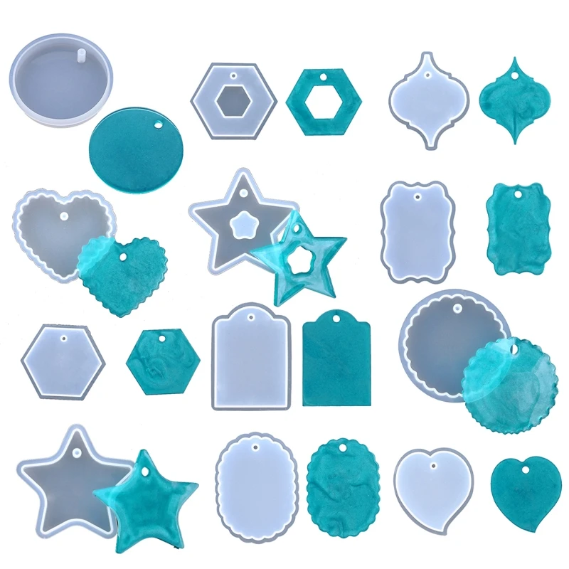 

Геометрическая форма T84A для эпоксидной смолы, бирка для брелока, силиконовые формы, полимерная глина, «сделай сам», изготовление ювелирных ...