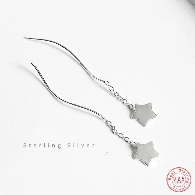 Женские серьги кисточки из стерлингового серебра 925 пробы с простой звездой
