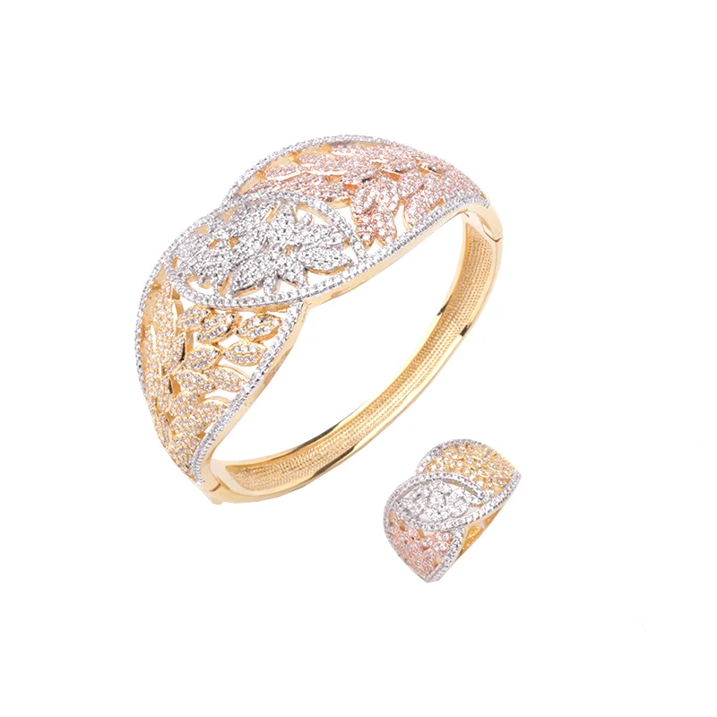 Роскошный модный классический разноцветный браслет кольцо медные циркониевые