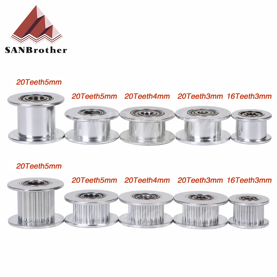 Шкив ГРМ GT2 зубчатое колесо 16/20 отверстие 3/5/6 мм алюминиевые зубья шестерни ширина