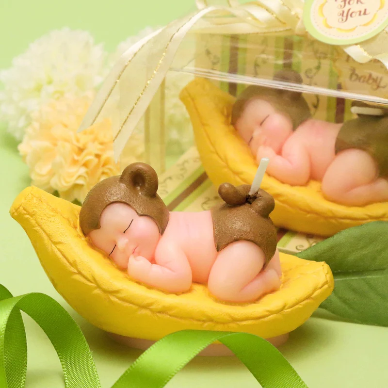 Детская Бездымная свеча с изображением спящей обезьяны Детский душ для крещения