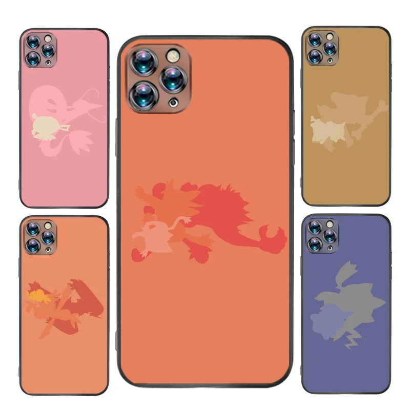 

PokemonLY's Phone Case For iPhone X XS XR MAX Anime Cellphone Mobilephone Shockproof Aesthetic Black TPU Personalised