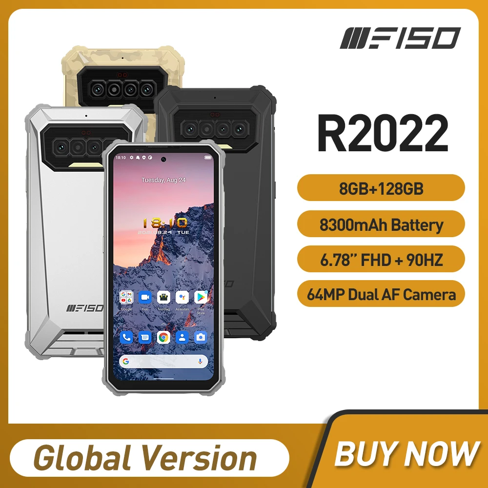 IIIF150 R2022 64MP + 20MP 6,78 ''FHD 90 Гц смартфон IP68/69K водонепроницаемый прочный телефон с функцией NFC G95 8 ГБ + 128 ГБ 8300 мАч AF ночное видение