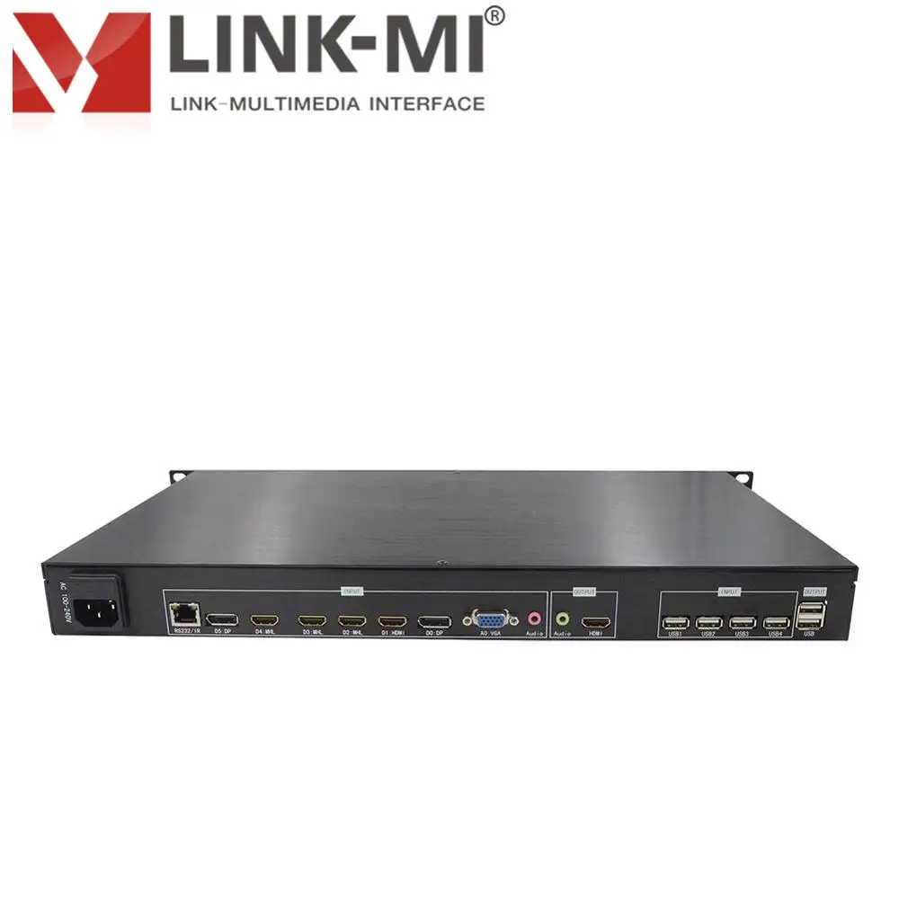 LINK MI 4K 4X1 мульти просмотр видео мультиплексор Ультра HD синтезатор HDMI + VGA DP вход RS232