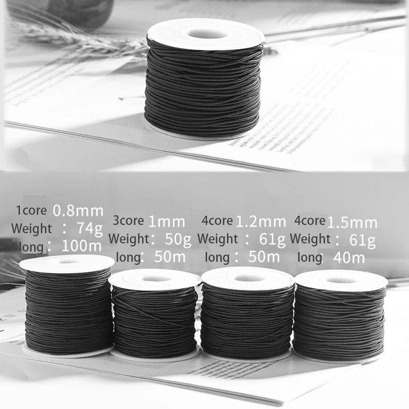 Leather Line Waxed Cord Cotton Thread String Strap Necklace Rope for Jewelry Making DIY Bracelet Supplies Black | Украшения и