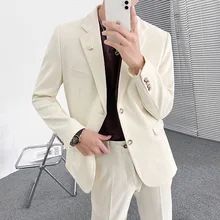 OIMG traje informal de estilo coreano para hombre, chaqueta ajustada, una sola parte superior, ligera, Otoño e Invierno (1)