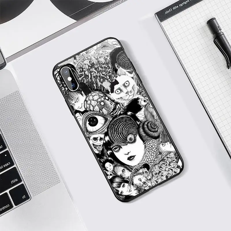 

horror comic junji ito Tomie Tees Phone Case Tempered glass For iphone 5C 6 6S 7 8 plus X XS XR 11 PRO MAX fashion capa