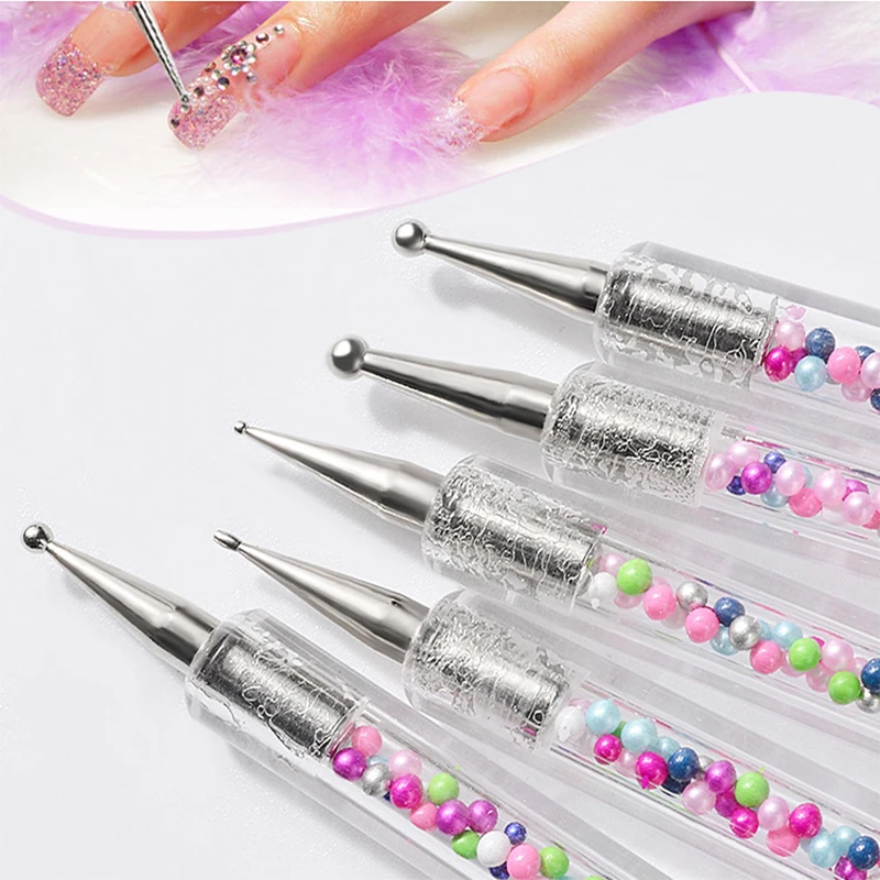 5 шт./компл. 2-сторонняя зеркальная Полировочная ручка с жемчужными бусинами набор