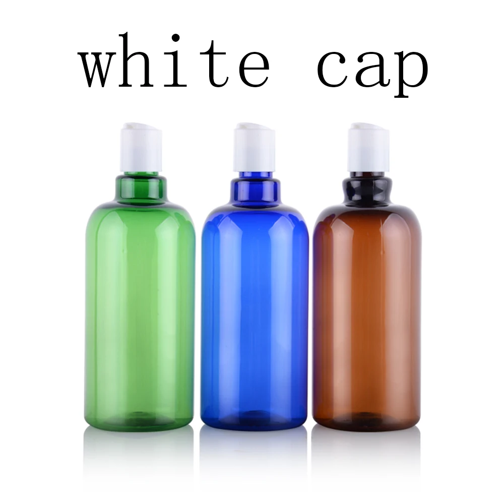 

10pcs Empty Shampoo Bottle Disk Top Cap Plastic Large Capacity PET Shower Gel Lotion Bottles Cosmetic Makeup Container 500ml