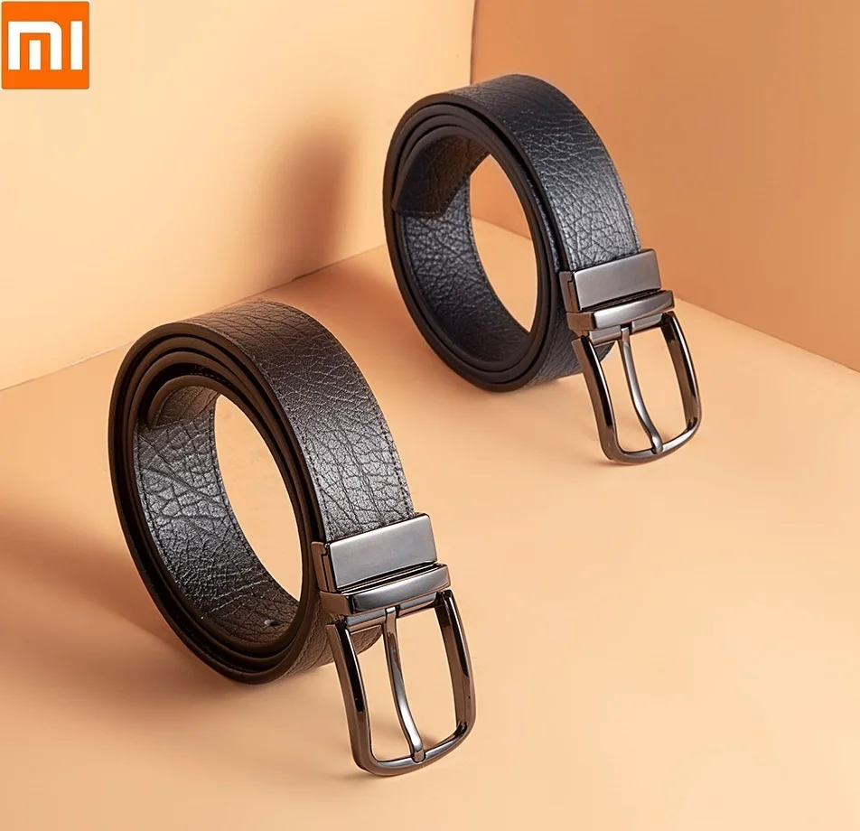 Xiaomi VLLICON, мужской двусторонний вращающийся ремень с пряжкой, первый слой, Воловья кожа, высокое качество, модный мужской ремень из коровьей кожи