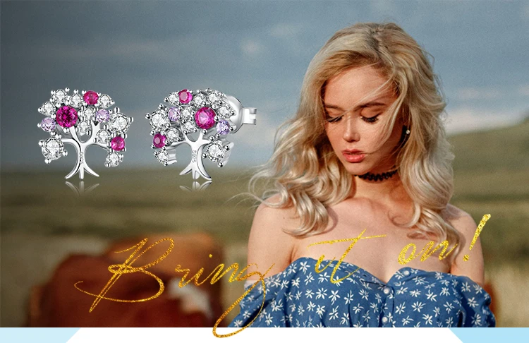 JewelryPalace с камнем, соответствующий месяцу рождения июлю создан красный рубин, цирконий Древо жизни серьги 925 пробы серебро Мода ювелирные изделия