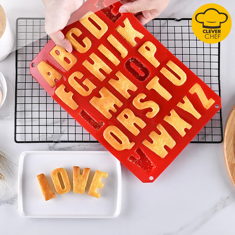 

26 English Alphabet Letters Silicone Chocolate Mold Candy Bar Soap Pan Cake Decorating Tools Fondant Molds Baking Accessories