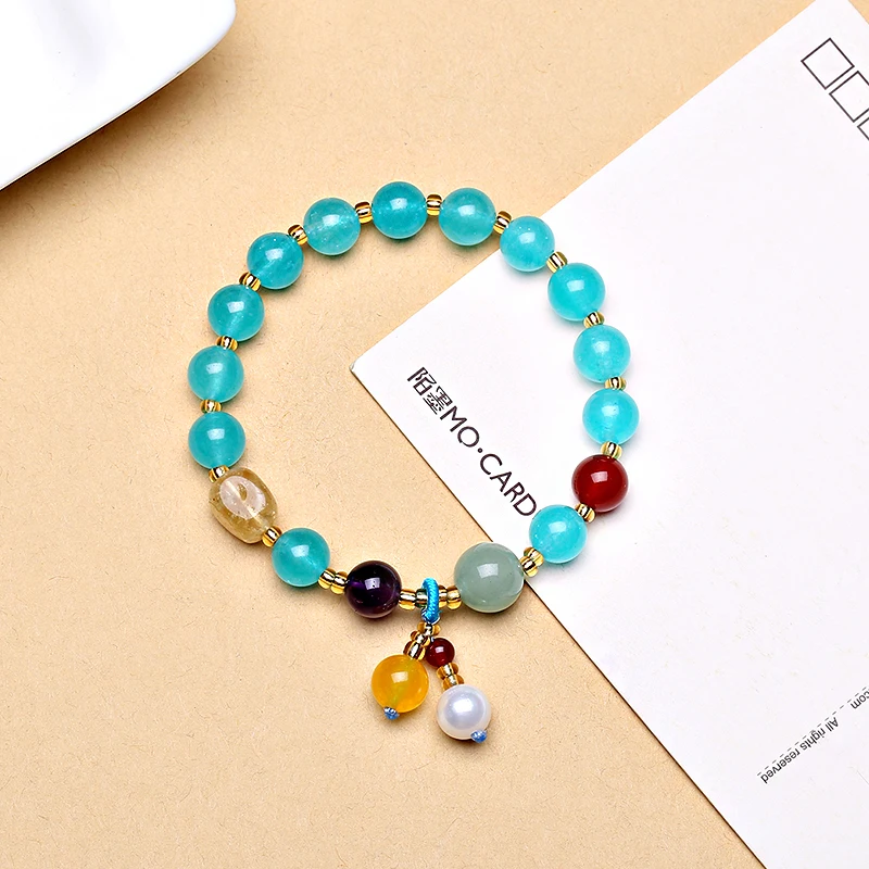 Jinzeyi оригинальный дизайн натуральный камень браслет для девочек модный Ретро