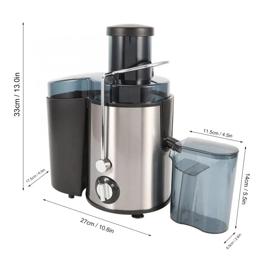 

500ML Slow Juicer 2 Speed Fruit Vegetable Juice Extractor Machine Stainless Steel Masticating Slow Auger Centrifugal Juicer 400W