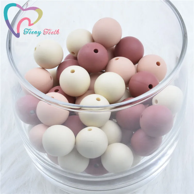 Cuentas de silicona para morder para beb&eacute;, abalorios sueltos de 9-15 MM, sin BPA juguete, Grado Alimenticio, DIY, para masticar, collar, fabricaci&oacute;n de joyas, 20 Uds.-1