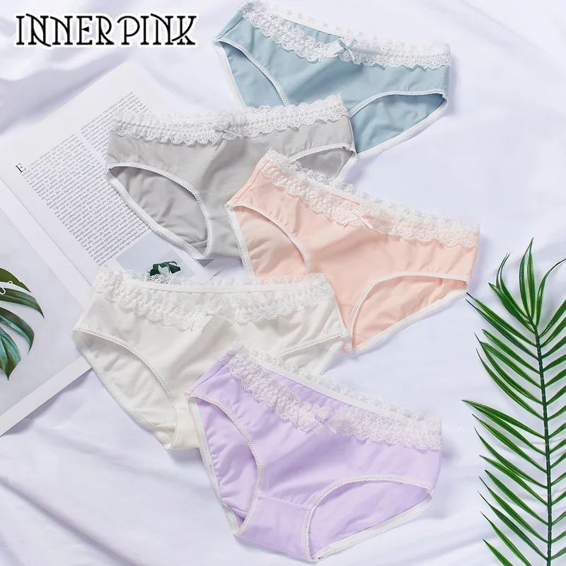Женское нижнее белье розового цвета из хлопка женские трусики со средней талией
