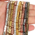 Кубическая форма, натуральная скала, вулканическая лава, гематит, позолоченные камни, бусины россыпью, бриллиантовый Энергетический Браслет 15 дюймов