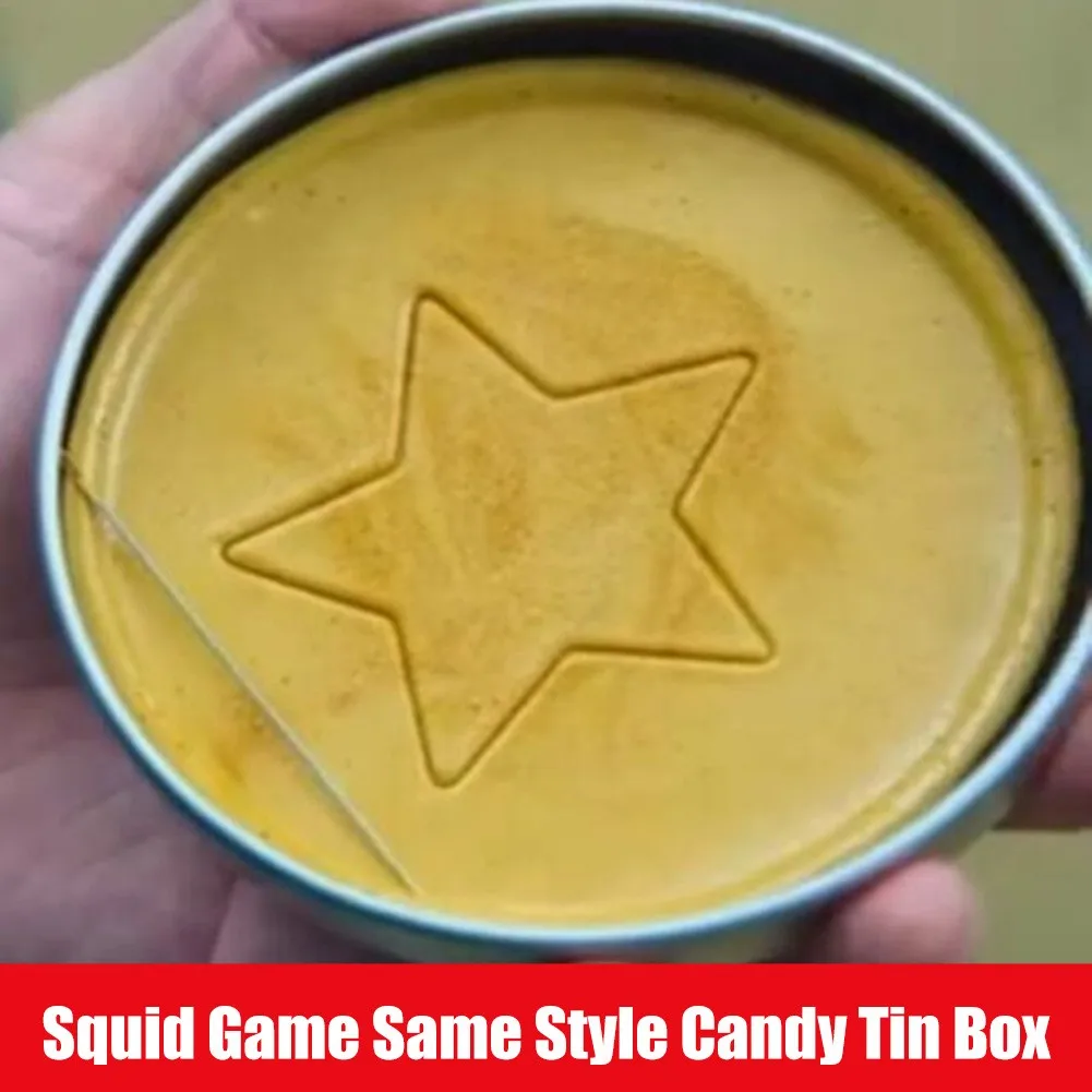 

1Pcs Squid Game Same Style Candy Tinplate Metal Silver Can Party Gifts Baking Desserts Tools Diameter 90 Height 20MM