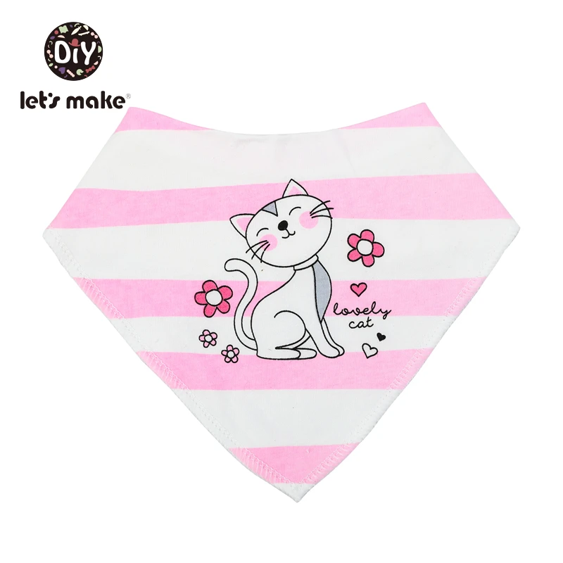 cat Let's Make/детские вещи, Детские нагрудники и салфетки для отрыжки, 1 предмет, хлопковый нагрудник, мультяшный силиконовый прорезыватель, не содержит бисфенола, детские вещи, одежда для кормления - Цвет: cat